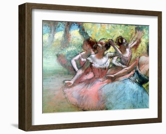 Four Ballerinas on the Stage-Edgar Degas-Framed Giclee Print