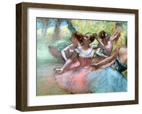 Four Ballerinas on the Stage-Edgar Degas-Framed Giclee Print