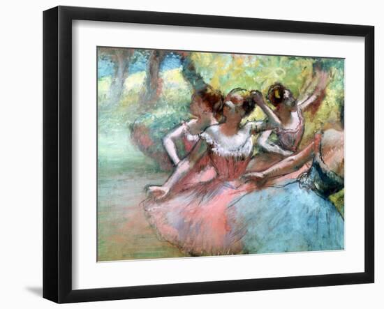 Four Ballerinas on the Stage-Edgar Degas-Framed Giclee Print