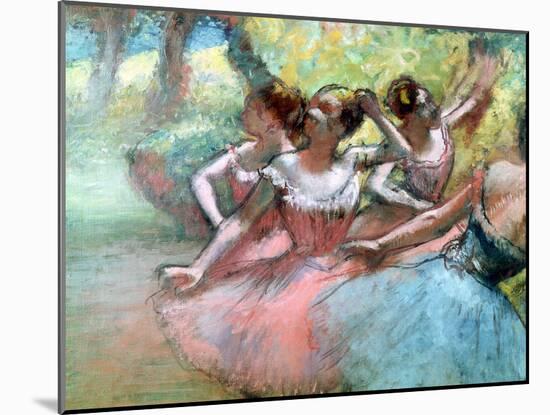 Four Ballerinas on the Stage-Edgar Degas-Mounted Giclee Print