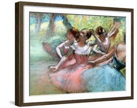 Four Ballerinas on the Stage-Edgar Degas-Framed Giclee Print