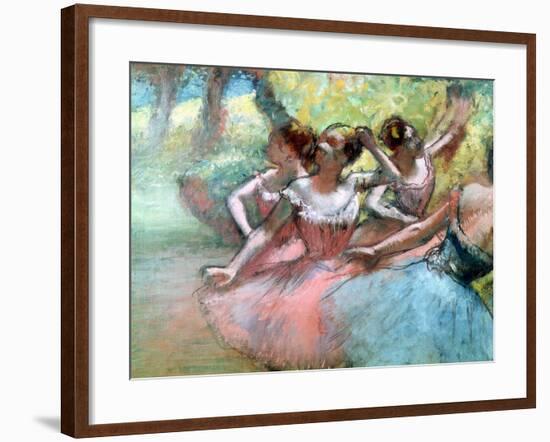 Four Ballerinas on the Stage-Edgar Degas-Framed Giclee Print