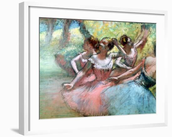 Four Ballerinas on the Stage-Edgar Degas-Framed Giclee Print