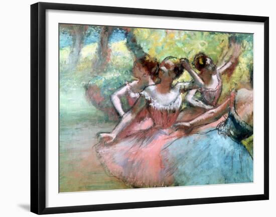 Four Ballerinas on the Stage-Edgar Degas-Framed Giclee Print