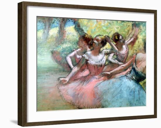 Four Ballerinas on the Stage-Edgar Degas-Framed Giclee Print