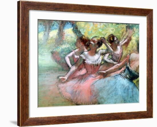 Four Ballerinas on the Stage-Edgar Degas-Framed Giclee Print