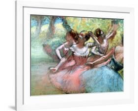 Four Ballerinas on the Stage-Edgar Degas-Framed Giclee Print