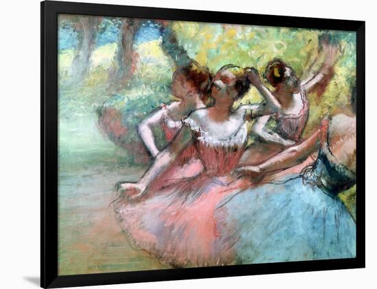 Four Ballerinas on the Stage-Edgar Degas-Framed Giclee Print