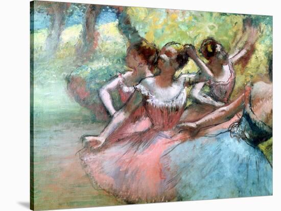 Four Ballerinas on the Stage-Edgar Degas-Stretched Canvas