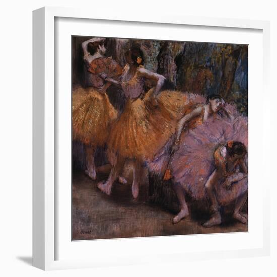 Four Ballerinas Resting-Edgar Degas-Framed Giclee Print