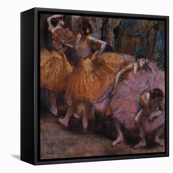 Four Ballerinas Resting-Edgar Degas-Framed Stretched Canvas