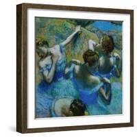 Four Ballerinas Straightening Up in the Wings-Edgar Degas-Framed Giclee Print