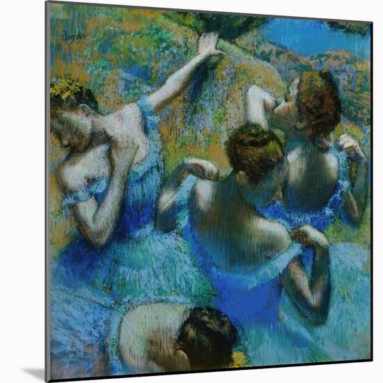 Four Ballerinas Straightening Up in the Wings-Edgar Degas-Mounted Giclee Print