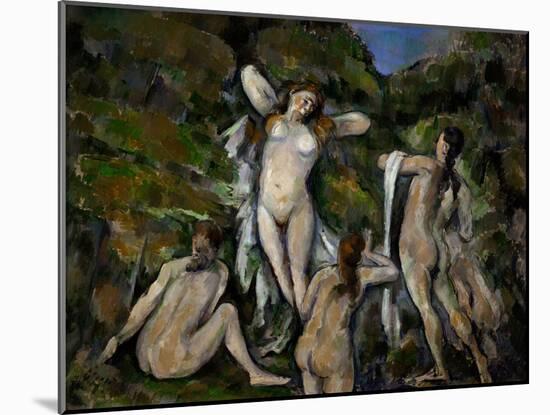 Four Bathers, 1888-1890-Paul Cézanne-Mounted Giclee Print