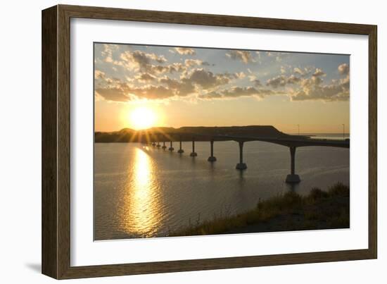 Four Bears Bridge Stretches across the Missouri River, North Dakota-Angel Wynn-Framed Photographic Print
