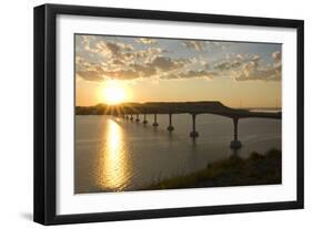 Four Bears Bridge Stretches across the Missouri River, North Dakota-Angel Wynn-Framed Photographic Print