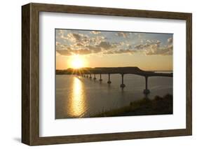 Four Bears Bridge Stretches across the Missouri River, North Dakota-Angel Wynn-Framed Photographic Print