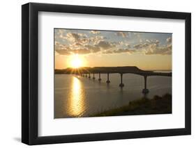 Four Bears Bridge Stretches across the Missouri River, North Dakota-Angel Wynn-Framed Photographic Print