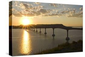 Four Bears Bridge Stretches across the Missouri River, North Dakota-Angel Wynn-Stretched Canvas