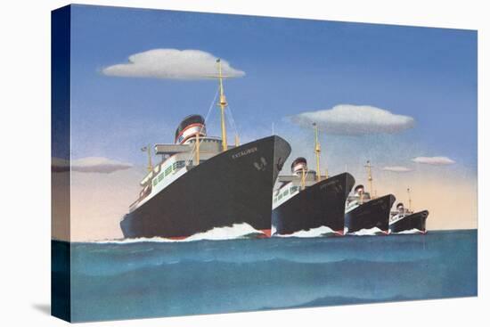 Four Big Ocean Liners-null-Stretched Canvas