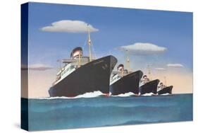 Four Big Ocean Liners-null-Stretched Canvas