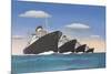 Four Big Ocean Liners-null-Mounted Art Print