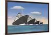 Four Big Ocean Liners-null-Framed Art Print