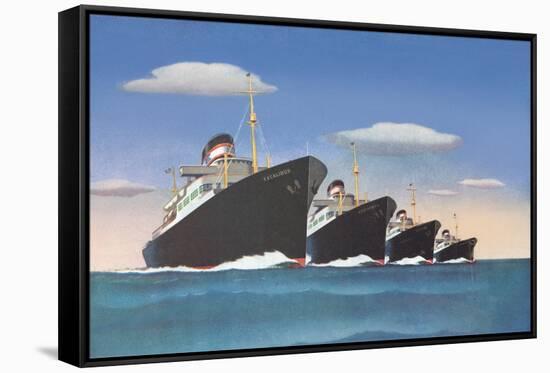 Four Big Ocean Liners-null-Framed Stretched Canvas