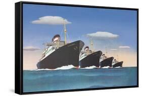 Four Big Ocean Liners-null-Framed Stretched Canvas