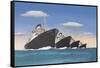 Four Big Ocean Liners-null-Framed Stretched Canvas