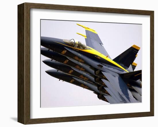 Four Blue Angels F/A-18C Hornets Perform the Echelon Parade Maneuver-Stocktrek Images-Framed Photographic Print