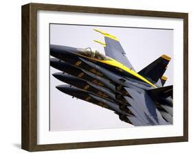 Four Blue Angels F/A-18C Hornets Perform the Echelon Parade Maneuver-Stocktrek Images-Framed Photographic Print