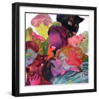 Four Boys and Five Girls-Shark Toof-Framed Art Print