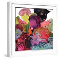 Four Boys and Five Girls-Shark Toof-Framed Art Print