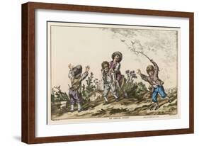 Four Boys Playing Le Cheval Fondu Known in the Uk as Itchy or Warney-Francois Boucher-Framed Art Print