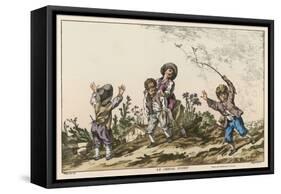 Four Boys Playing Le Cheval Fondu Known in the Uk as Itchy or Warney-Francois Boucher-Framed Stretched Canvas