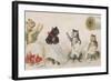 Four Busy Cats Sewing-American School-Framed Giclee Print