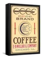 Four C Coffee Label-null-Framed Stretched Canvas