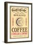 Four C Coffee Label-null-Framed Art Print