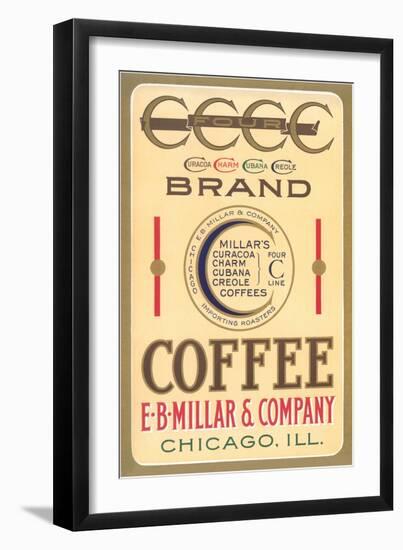 Four C Coffee Label-null-Framed Art Print