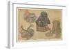 Four Captive Demons, 1470-1500-Persian School-Framed Giclee Print