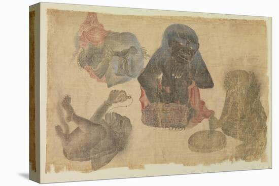 Four Captive Demons, 1470-1500-Persian School-Stretched Canvas