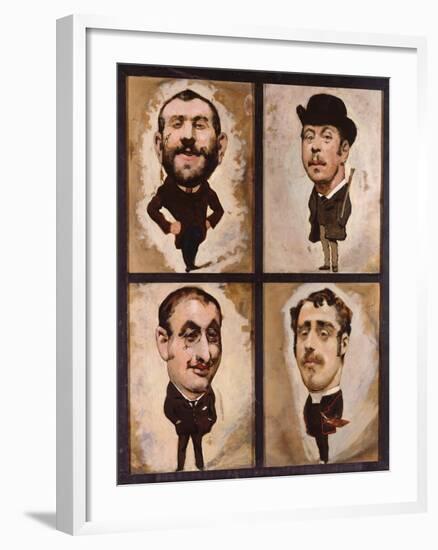 Four Caricatures, 1882-83-Julius Mandes Price-Framed Giclee Print