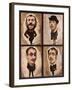 Four Caricatures, 1882-83-Julius Mandes Price-Framed Giclee Print