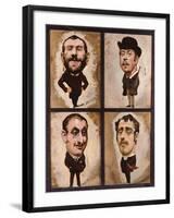 Four Caricatures, 1882-83-Julius Mandes Price-Framed Giclee Print