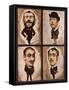 Four Caricatures, 1882-83-Julius Mandes Price-Framed Stretched Canvas