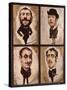 Four Caricatures, 1882-83-Julius Mandes Price-Stretched Canvas