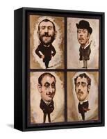 Four Caricatures, 1882-83-Julius Mandes Price-Framed Stretched Canvas