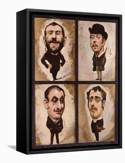 Four Caricatures, 1882-83-Julius Mandes Price-Framed Stretched Canvas