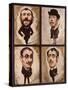 Four Caricatures, 1882-83-Julius Mandes Price-Stretched Canvas